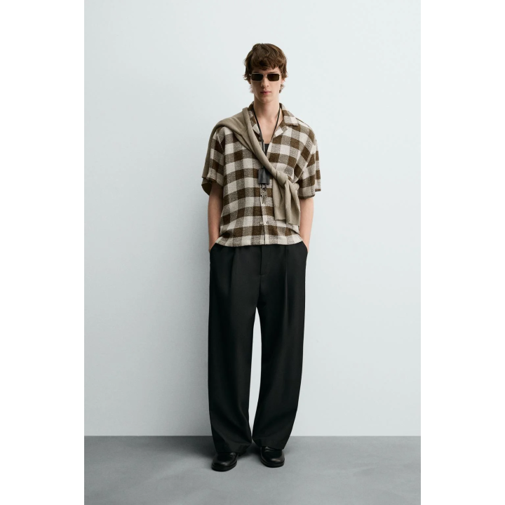 РУБАШКА ИЗ ТКАНИ В КЛЕТКУ