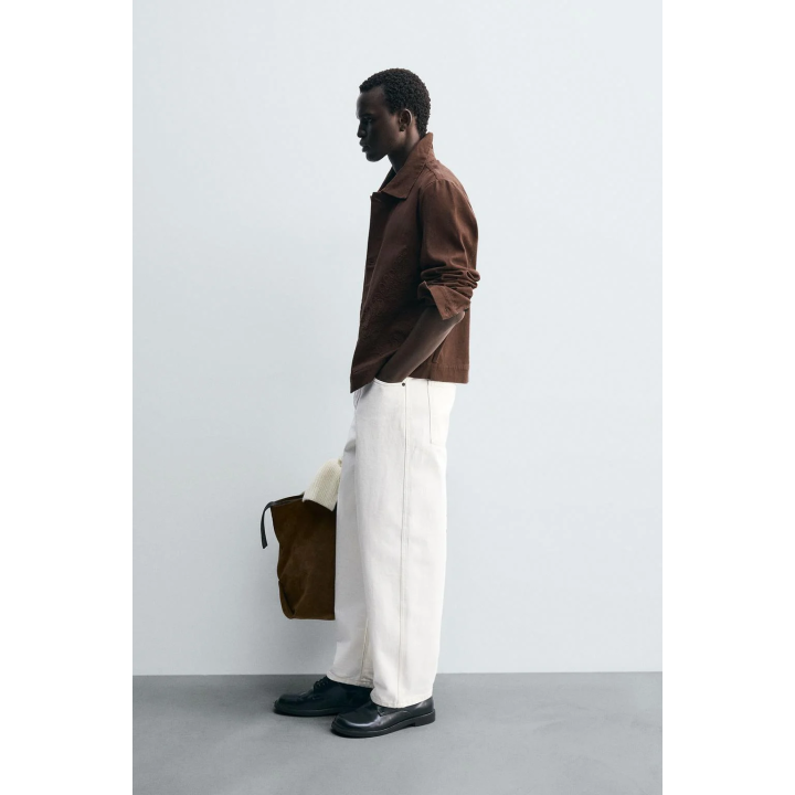 КУРТКА-РУБАШКА С ВЫШИВКОЙ ИЗ РЕЛЬЕФНОЙ ТКАНИ