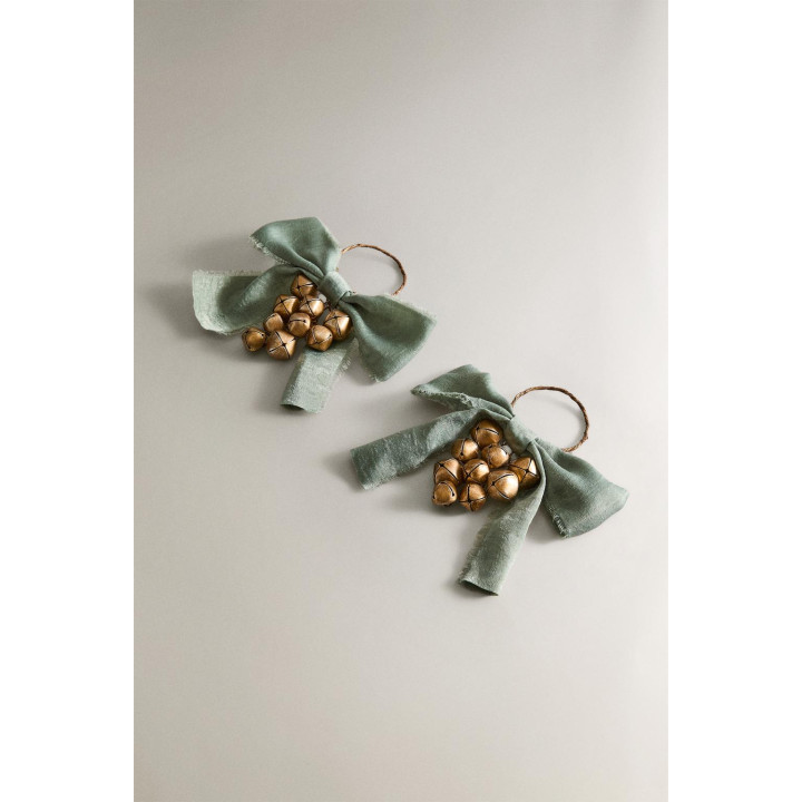 Набор рождественских кольцев для салфеток с колокольчиками (набор из 2 шт.)