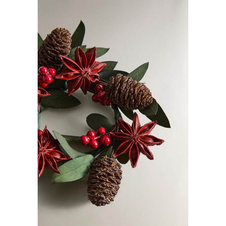 Набор рождественских держателей салфеток из сушеных листьев (набор из 4 штук)