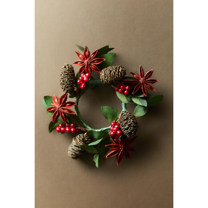 Набор рождественских держателей салфеток из сушеных листьев (набор из 4 штук)