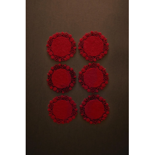 Набор рождественских подставок из фетра в виде снежинок (набор из 6 штук)