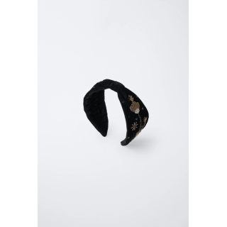 БАРХАТНЫЙ ТУРБАН С БУСИНАМИ