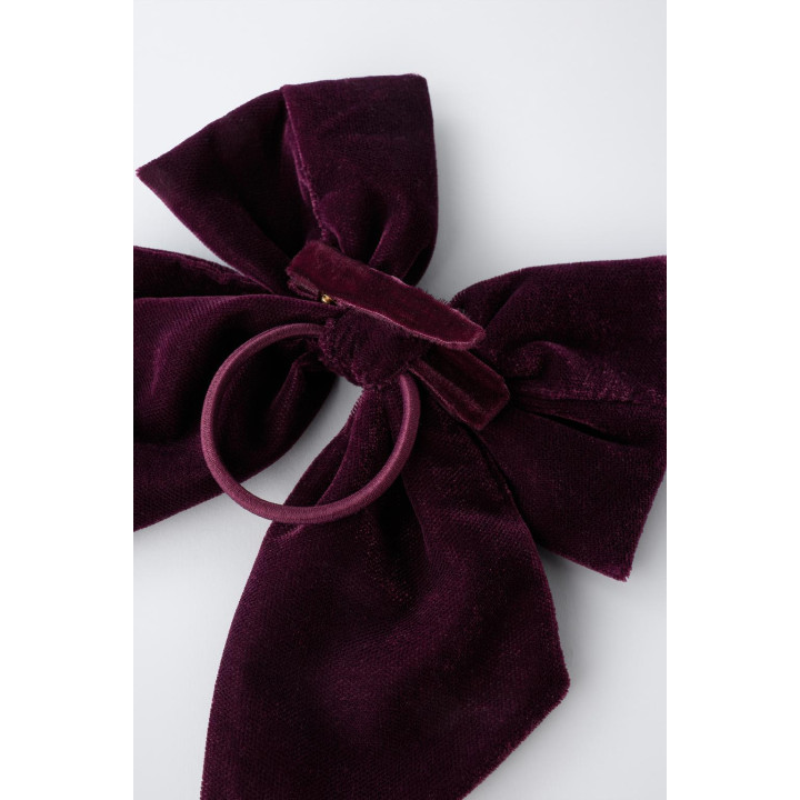 Ободок для волос scrunchie с бархатным бантом и пайетками