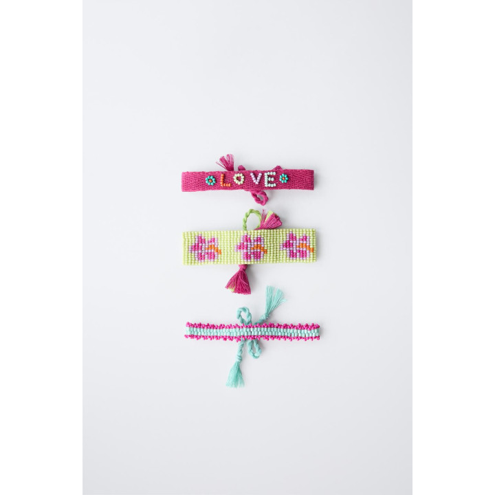 НАБОР ИЗ ТРЕХ БРАСЛЕТОВ С БУСИНАМИ