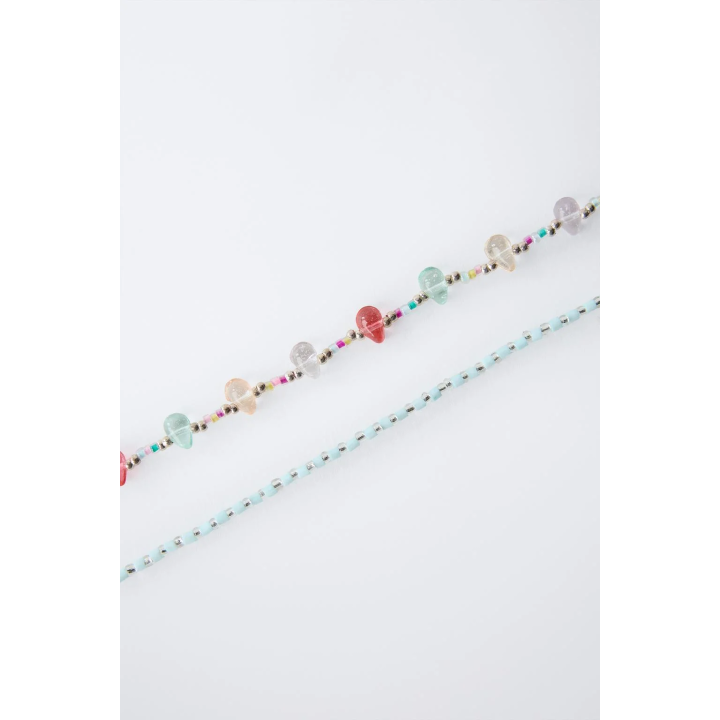 НАБОР ИЗ ДВУХ ОЖЕРЕЛИЙ С БУСИНАМИ