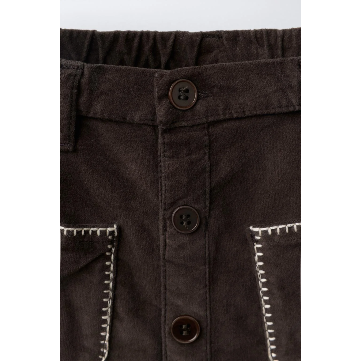 Вельветовая юбка zara с карманами и отделкой