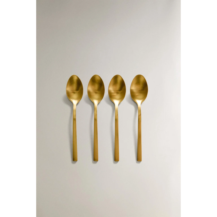Набор золотых столовых ложек из нержавеющей стали (набор из 4 штук)