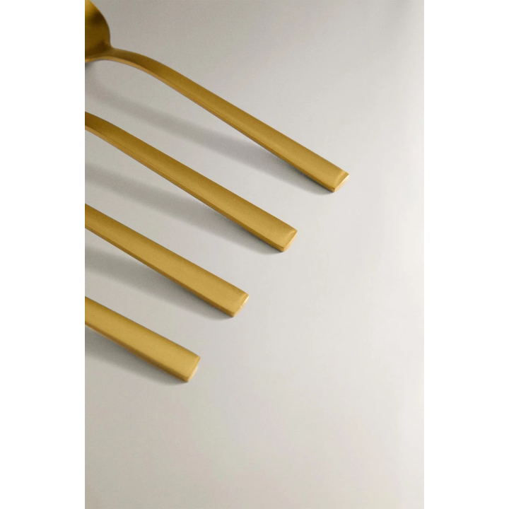 Набор золотых столовых ложек из нержавеющей стали (набор из 4 штук)