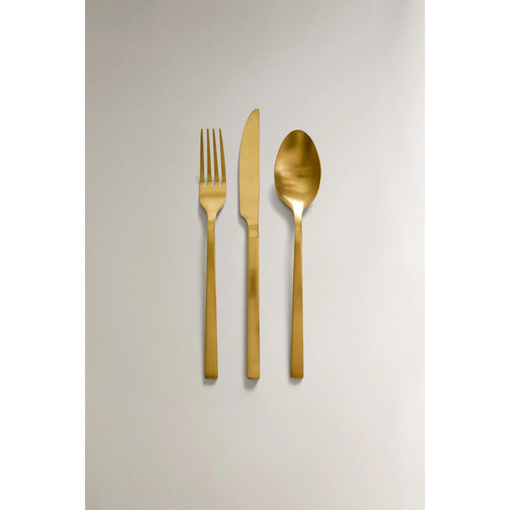 Набор столовых приборов из золотистой нержавеющей стали (3 предмета)