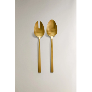 Набор золотых столовых приборов для салата из нержавеющей стали (набор из 2 штук)