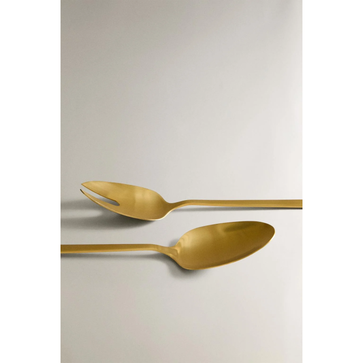 Набор золотых столовых приборов для салата из нержавеющей стали (набор из 2 штук)