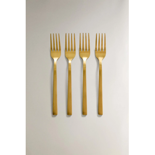 Набор золотых столовых вилок для десерта (набор из 4 шт.)