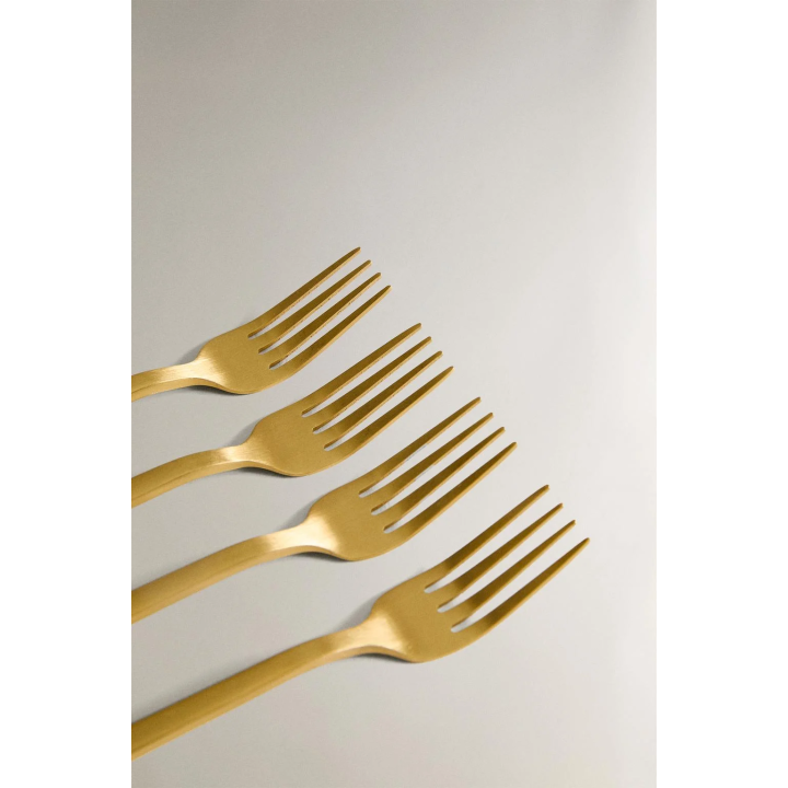 Набор золотых столовых вилок для десерта (набор из 4 шт.)