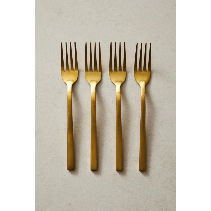 Набор золотых столовых вилок для десерта (набор из 4 шт.)