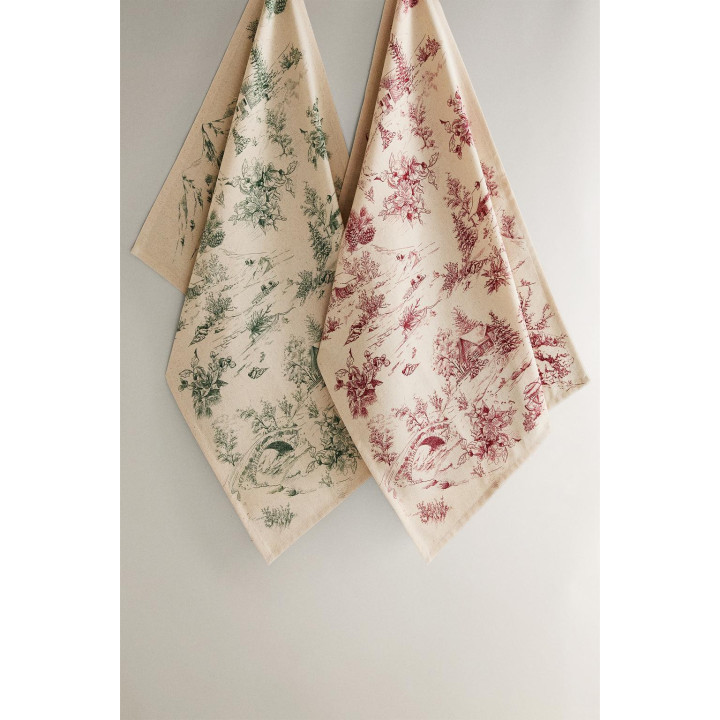 Набор хлопковых рождественских полотенец для чая с домиком на деревенской местности (набор из 2 шт.)