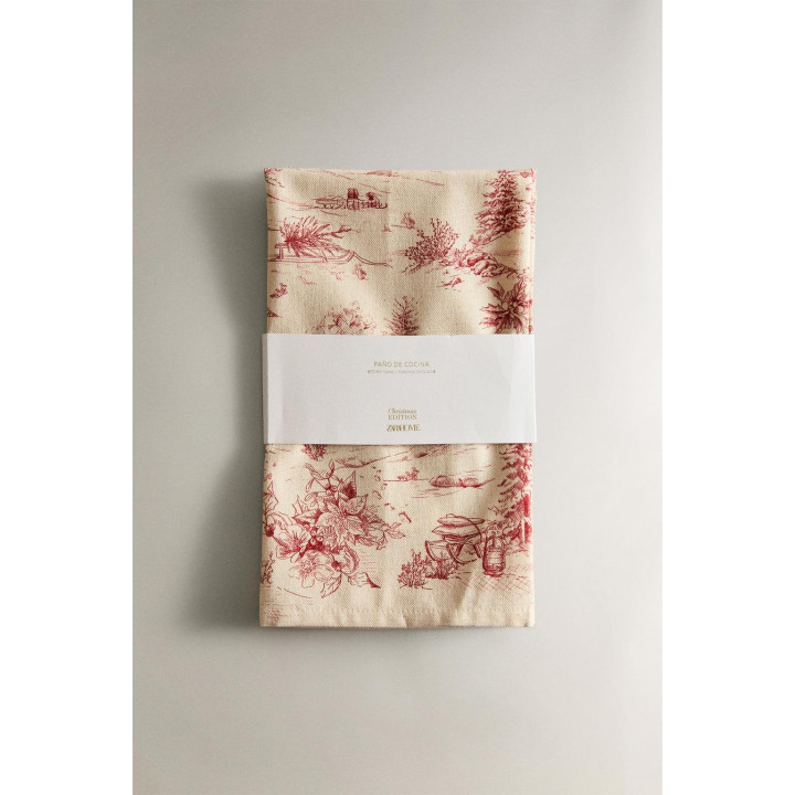 Набор хлопковых рождественских полотенец для чая с домиком на деревенской местности (набор из 2 шт.)