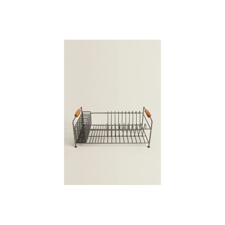 IRON AND ACACIA WOOD DISH DRAINER