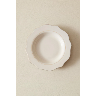 Фарфоровый десертный тарелка с декоративным краем