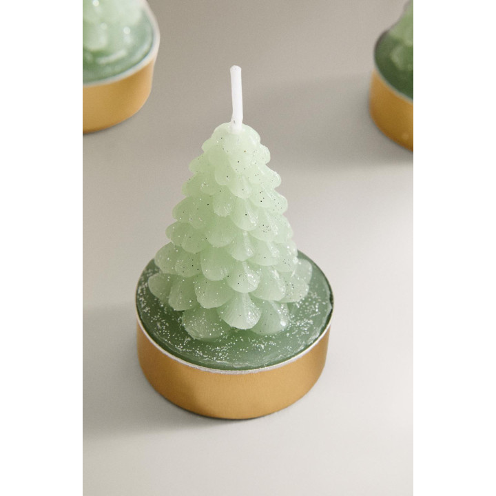 Набор рождественских свечей в форме елочки (набор из 6 штук)