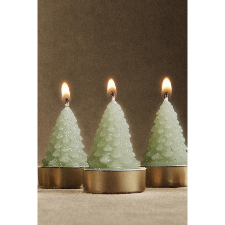 Набор рождественских свечей в форме елочки (набор из 6 штук)