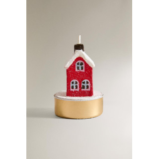 Набор мини-рождественских свечей в виде домиков (набор из 6 штук)