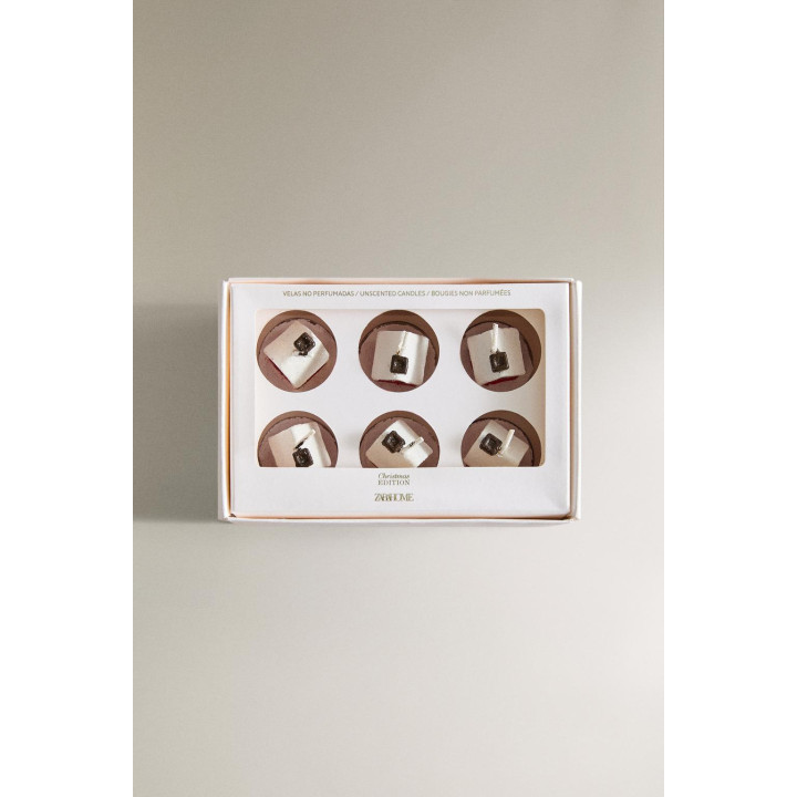 Набор мини-рождественских свечей в виде домиков (набор из 6 штук)