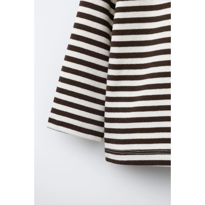 ЛОНГСЛИВ В ПОЛОСКУ С ВЫШИВКОЙ