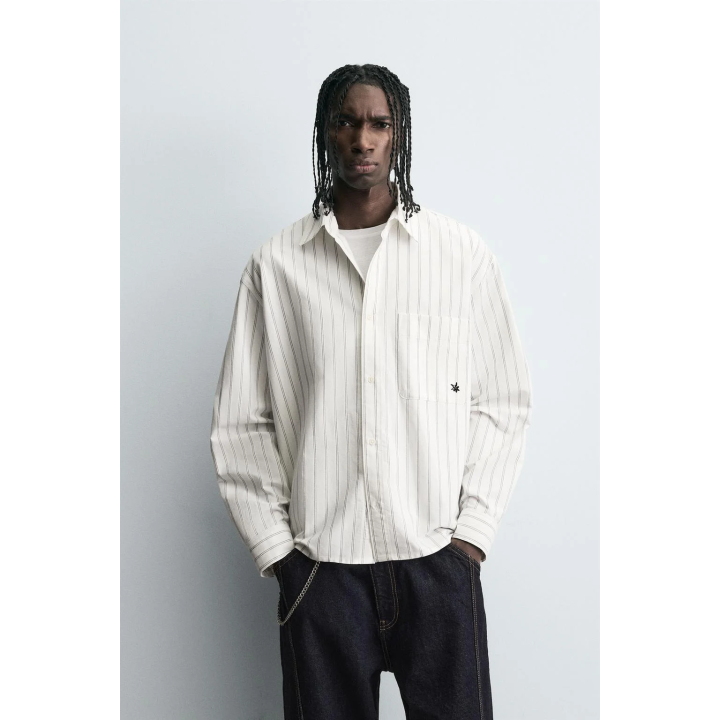 РУБАШКА В ПОЛОСКУ С КАРМАНОМ