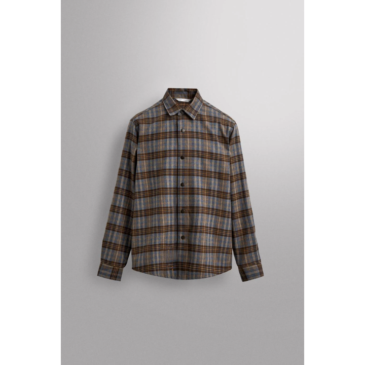 РУБАШКА В КЛЕТКУ ИЗ ЛИОЦЕЛЛА И ШЕРСТИ