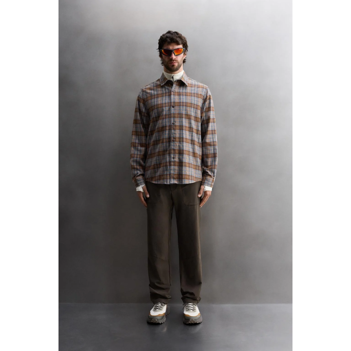 РУБАШКА В КЛЕТКУ ИЗ ЛИОЦЕЛЛА И ШЕРСТИ