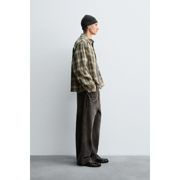 Рубашка в клетку свободного кроя