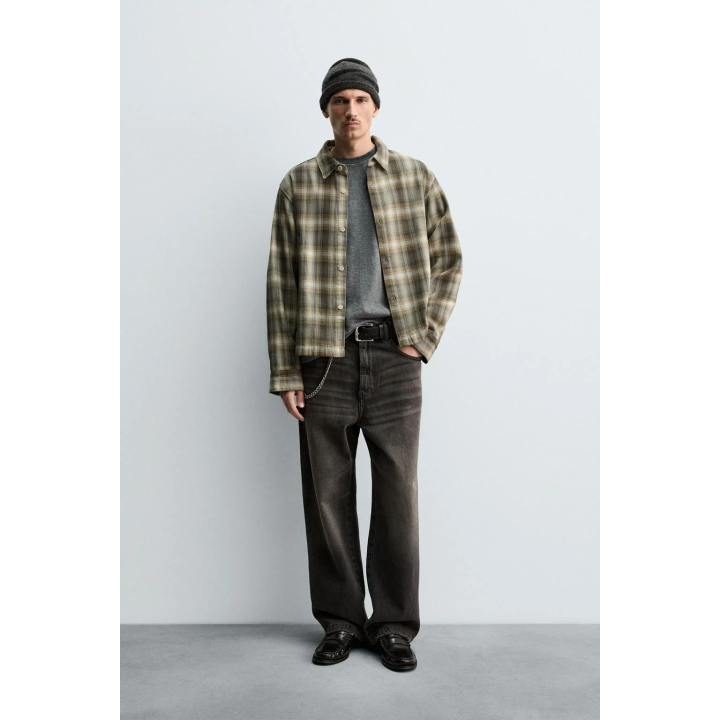 Рубашка в клетку свободного кроя