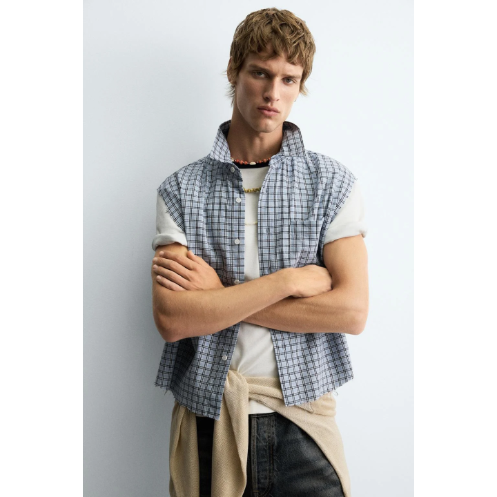 УКОРОЧЕННАЯ РУБАШКА В КЛЕТКУ