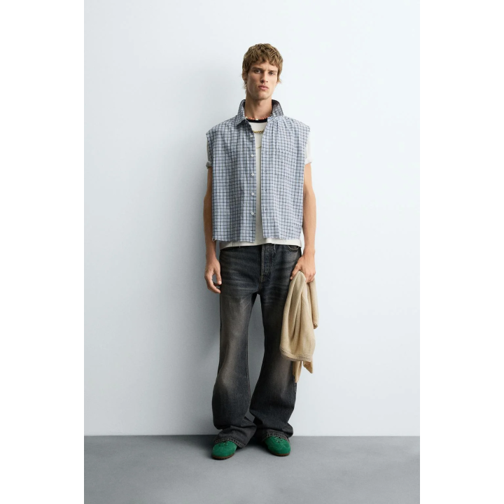 УКОРОЧЕННАЯ РУБАШКА В КЛЕТКУ