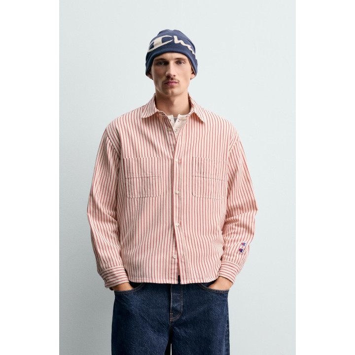 РУБАШКА В ПОЛОСКУ С НАШИВКАМИ CHAMPION® X ZARA
