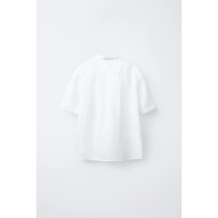 РУБАШКА ИЗ ХЛОПКА И ЛЬНА С ВОРОТНИКОМ MAO