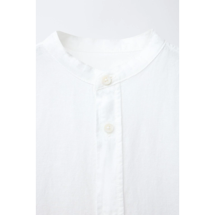 РУБАШКА ИЗ ХЛОПКА И ЛЬНА С ВОРОТНИКОМ MAO