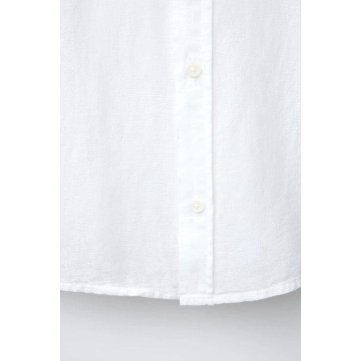 РУБАШКА ИЗ ХЛОПКА И ЛЬНА С ВОРОТНИКОМ MAO