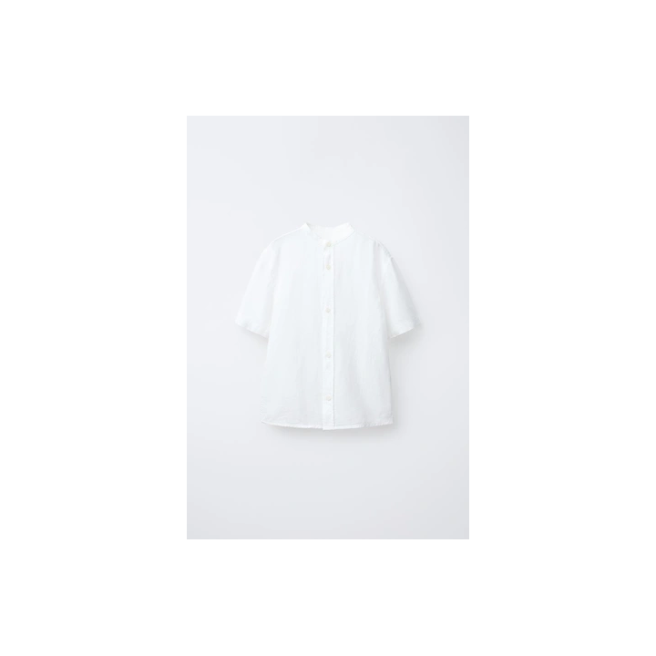 РУБАШКА ИЗ ХЛОПКА И ЛЬНА С ВОРОТНИКОМ MAO