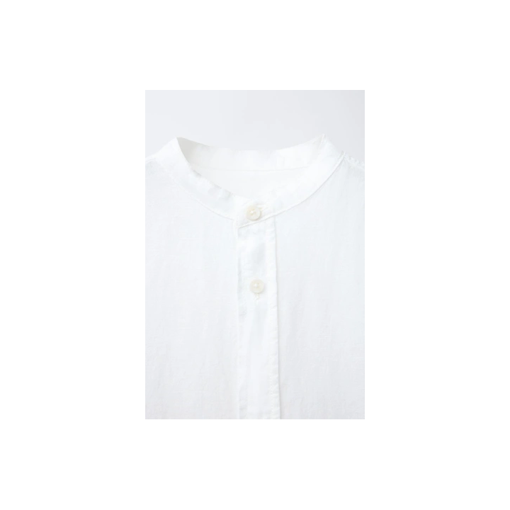 РУБАШКА ИЗ ХЛОПКА И ЛЬНА С ВОРОТНИКОМ MAO