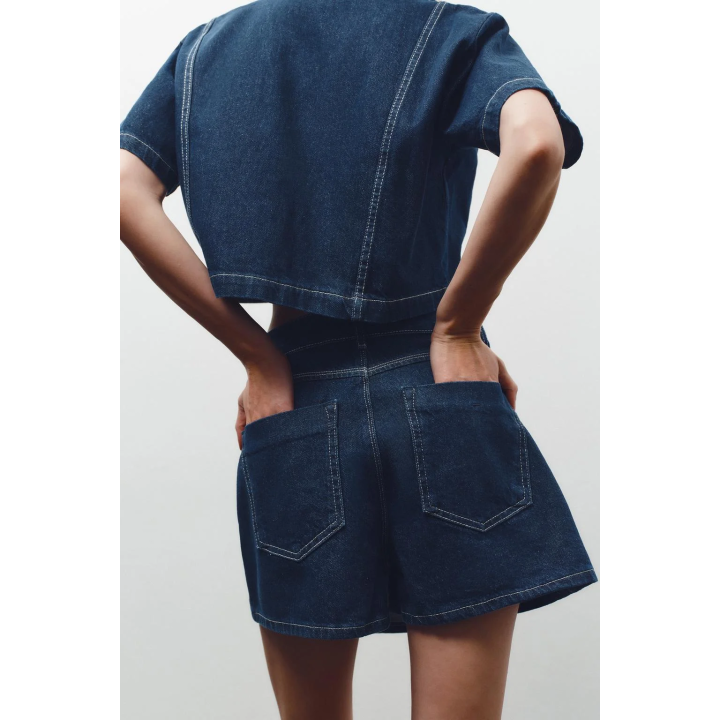 ДЖИНСОВАЯ ЮБКА-ШОРТЫ Z1975 С ЗАПÁХОМ