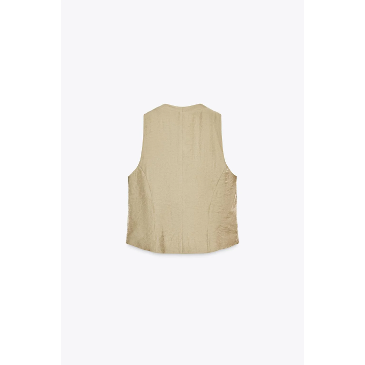 АТЛАСНЫЙ ТОП С ЗОЛОТИСТЫМИ ПУГОВИЦАМИ