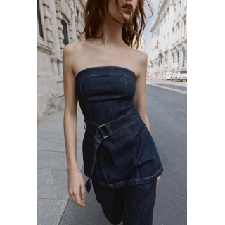 ДЖИНСОВЫЙ ТОП-БАНДО Z1975 С ПОЯСОМ