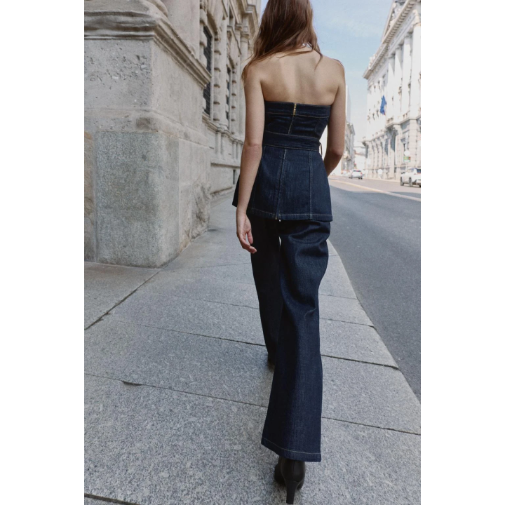 ДЖИНСОВЫЙ ТОП-БАНДО Z1975 С ПОЯСОМ