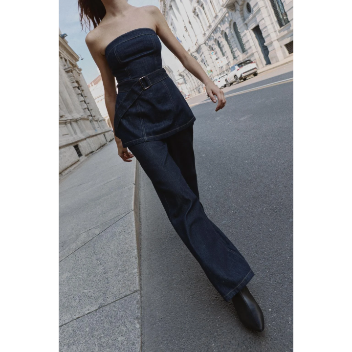 ДЖИНСОВЫЙ ТОП-БАНДО Z1975 С ПОЯСОМ