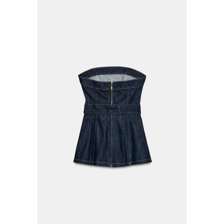 ДЖИНСОВЫЙ ТОП-БАНДО Z1975 С ПОЯСОМ