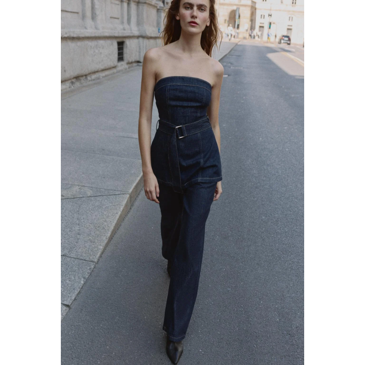 ДЖИНСОВЫЙ ТОП-БАНДО Z1975 С ПОЯСОМ