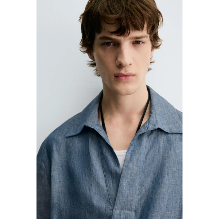 РУБАШКА-ПОЛО ИЗ 100% ЛЬНА