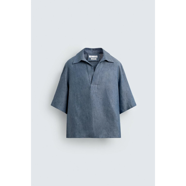 РУБАШКА-ПОЛО ИЗ 100% ЛЬНА